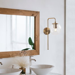 Opviq Lámpara de pared vintage con cuerpo de metal y tapa de cristal